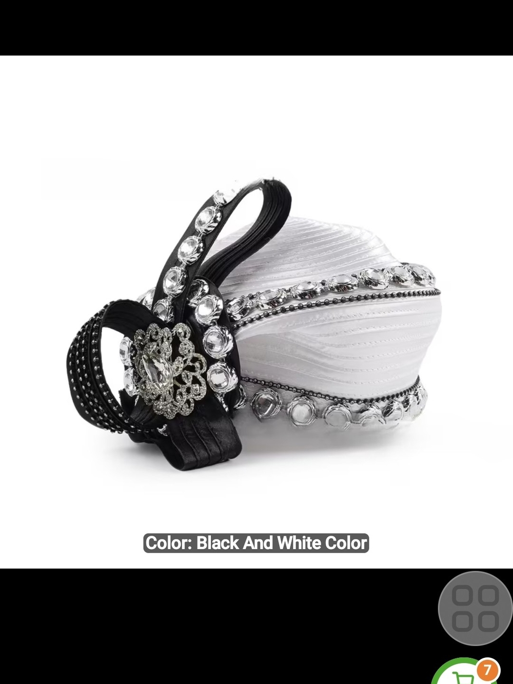 Embellished Black & White Dress Hat